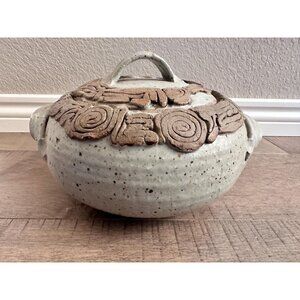 Vintage Studio Pottery Bowl with Lid or Casserole Dish - Signed and Dated
